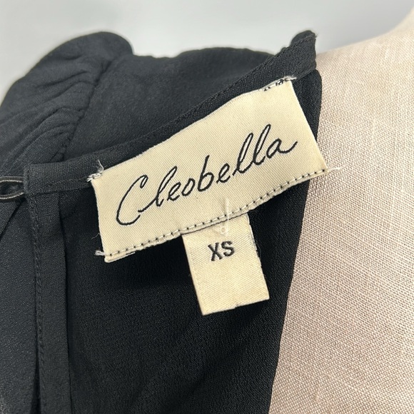 Vintage Cleobella Black Chiffon Open Back Elegant Embroidered Asymmetrical Dress - Picture 11 of 17